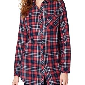 J. Jill Denim Plaid tunic style button down plaid medium